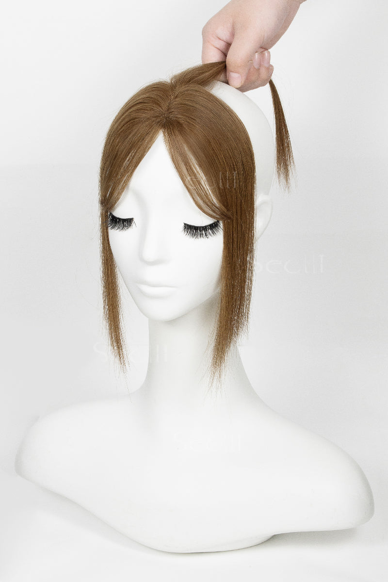 Magic Pixie Topper with Bangs Light Auburn Brown 
